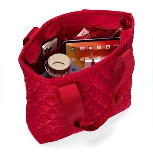 Red Quilted Tote Bag